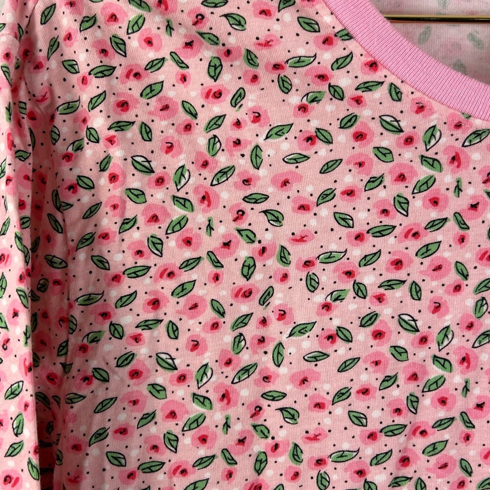 HUE Pink Floral long sleeve cotton pajama   Dress - Picture 7 of 7